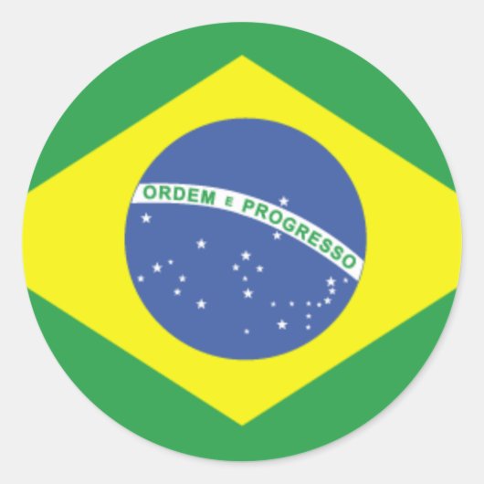 Braziliaans vlaggenontwerp ronde sticker (Voorkant)