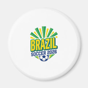 Braziliaans Voetbal 2026 Voetbal Vet Land Typograf Magneet