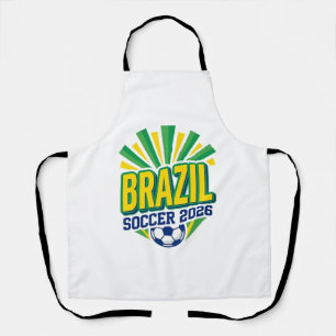 Braziliaans Voetbal 2026 Voetbal Vet Land Typograf Schort