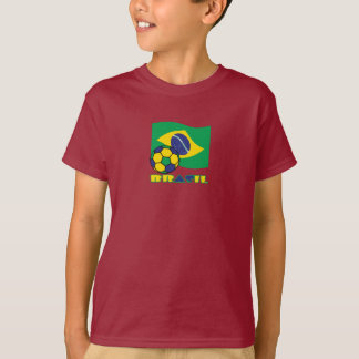 Braziliaans Voetbal en Vlag Brazilië in het Portug T-shirt