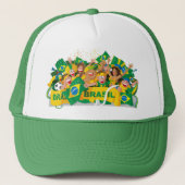 Braziliaans voetbalpet trucker pet (Voorkant)