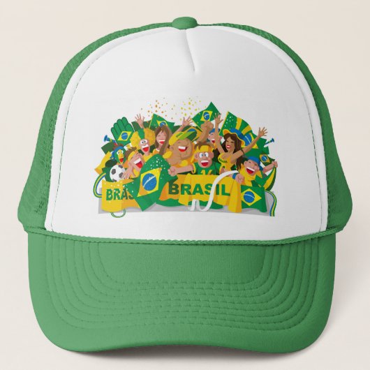 Braziliaans voetbalpet trucker pet (Voorkant)