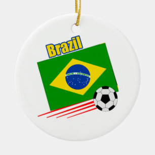 Braziliaans voetbalteam keramisch ornament