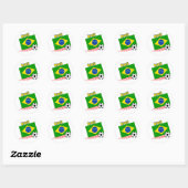 Braziliaans voetbalteam ronde sticker (Vel)