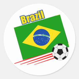 Braziliaans voetbalteam ronde sticker