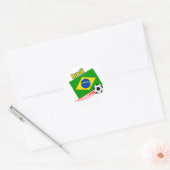 Braziliaans voetbalteam ronde sticker (Envelop)