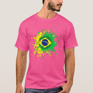 Braziliaans volleybal met de vlag van Brazilië T-shirt