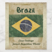 Braziliaans waslabel wijn etiket (Enkel label)
