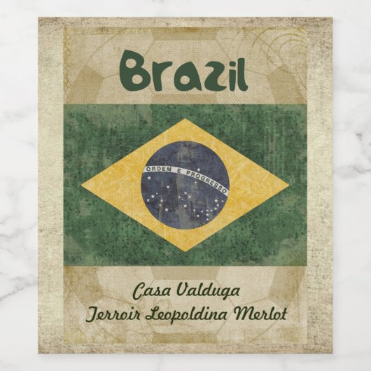 Braziliaans waslabel wijn etiket (Enkel label)