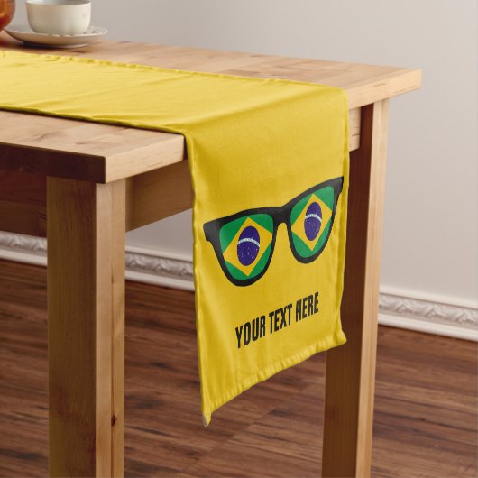 Braziliaanse aangepaste tabelrunners met schaduwen korte tafelloper (Voorbeeld)