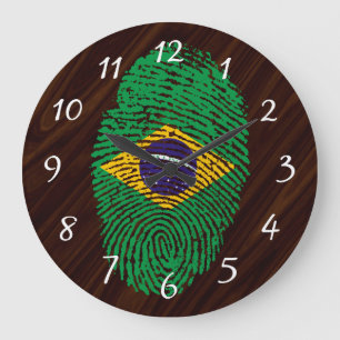 Braziliaanse aanraak vingerafdruk vlag grote klok