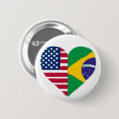 Braziliaanse Amerikaanse liefde Button (Voorkant /achterkant)