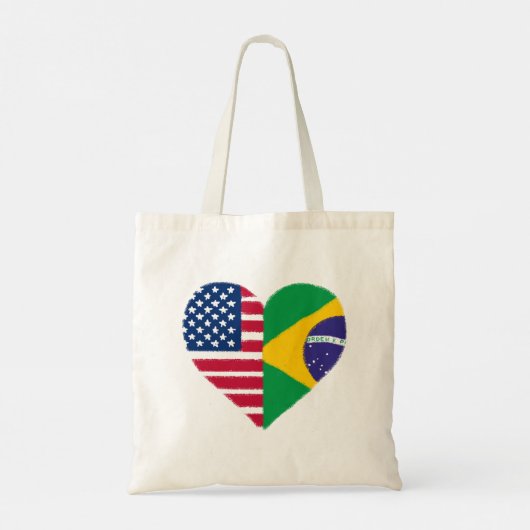 Braziliaanse Amerikaanse liefde Canvas tas (Achterkant)