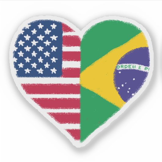 Braziliaanse Amerikaanse liefde Sticker (Voorkant)