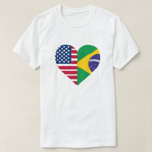 Braziliaanse Amerikaanse liefde T-shirt (Design voorkant)