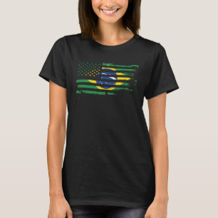 Braziliaanse Amerikaanse Vlag Vlag van de VS Vlag T-shirt