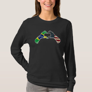 Braziliaanse Amerikaanse Vlag VS VS Braziliaans T-shirt