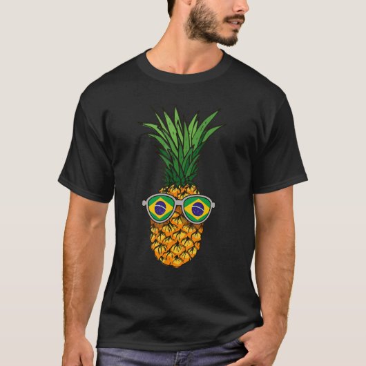 Braziliaanse ananas Braziliaanse vlag Zombril T-shirt (Voorkant)