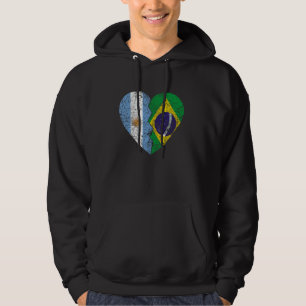 Braziliaanse Argentijnse vlaggen hart Argentinië B Hoodie
