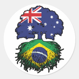 Braziliaanse Australische Australië - boomstammen Ronde Sticker