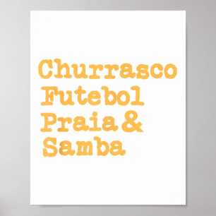 Braziliaanse BBQ Barbecue Brazilië Brasil Churrasc Poster