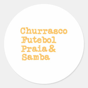 Braziliaanse BBQ Barbecue Brazilië Brasil Churrasc Ronde Sticker