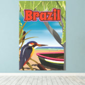 Braziliaanse Beach Post Card-reisafdruk Canvas Afdruk (Insitu (Houten vloer))