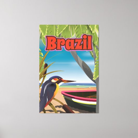 Braziliaanse Beach Post Card-reisafdruk Canvas Afdruk (Voorkant)