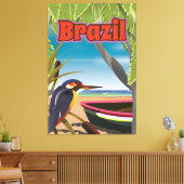 Braziliaanse Beach Post Card-reisafdruk Canvas Afdruk (Insitu (Woonkamer))