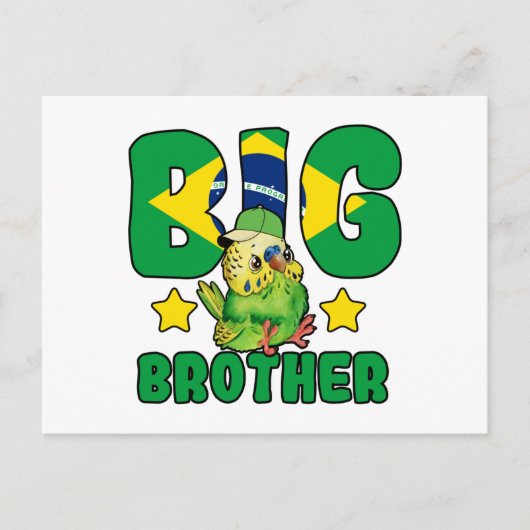 Braziliaanse Big Brother - Vogel met Brazilië Vlag Briefkaart (Voorkant)