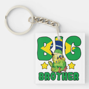 Braziliaanse Big Brother - Vogel met Brazilië Vlag Sleutelhanger