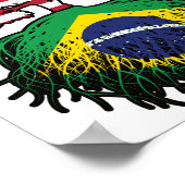 Braziliaanse Braziliaanse Amerikaanse vlag Poster (Hoek)