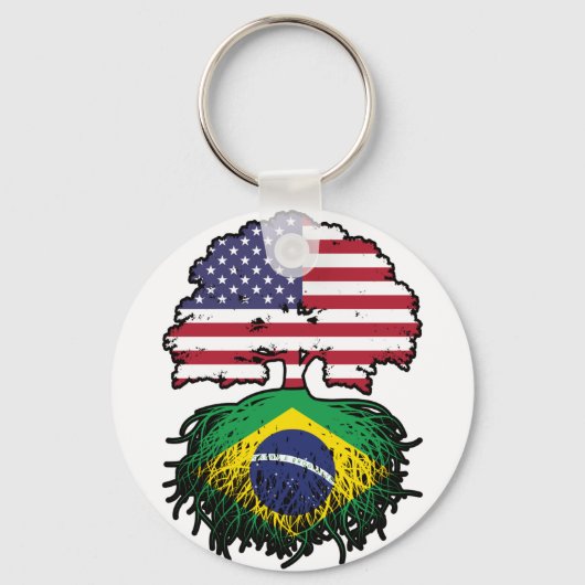 Braziliaanse Braziliaanse Amerikaanse vlag Sleutelhanger (Voorkant)