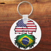 Braziliaanse Braziliaanse Amerikaanse vlag Sleutelhanger (Voorkant)