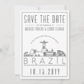 Braziliaanse bruiloft gestileerde skyline save the kaart (Voorkant)