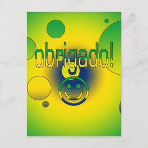 Braziliaanse cadeautjes Hartelijk dank, Obrigado F Briefkaart