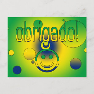 Braziliaanse cadeautjes Hartelijk dank, Obrigado F Briefkaart
