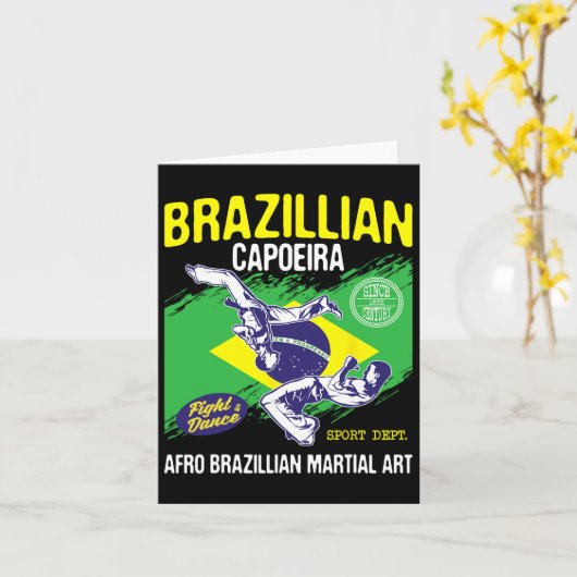 Braziliaanse Capoeira - Martial Arts Liefhebber Da Kaart (Gele Bloem)