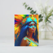 Braziliaanse carnavalsdanseres briefkaart (Staand voorkant)