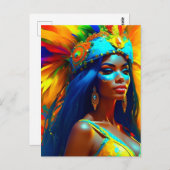 Braziliaanse carnavalsdanseres briefkaart (Voorkant / Achterkant)