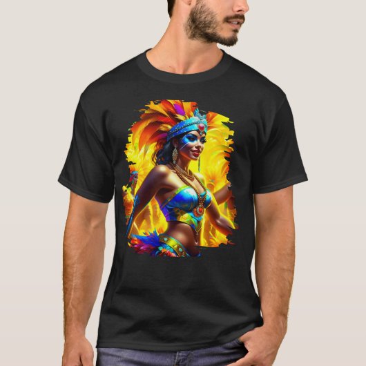 Braziliaanse carnavalsdanseres t-shirt (Voorkant)