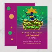 Braziliaanse carnavaluitnodiging kaart (Voorkant / Achterkant)