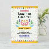 Braziliaanse Carnival Party Flyer Kaart (Staand voorkant)