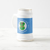 Braziliaanse Chanoeka engel vlag gepersonaliseerd Bierpul (Voorkant links)