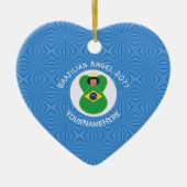 Braziliaanse Chanoeka engel vlag gepersonaliseerd Keramisch Ornament (Voorkant)