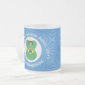 Braziliaanse Chanoeka engel vlag gepersonaliseerd Matglas Koffiemok (Voorkant links)