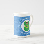 Braziliaanse Chanoeka engel vlag gepersonaliseerd Porselein Kop (Voorkant rechts)