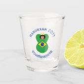 Braziliaanse Chanoeka engel vlag gepersonaliseerd Shot Glas (Voorkant)