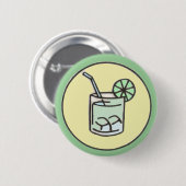 braziliaanse cipirinha cocktail ronde button 5,7 cm (Voorkant /achterkant)