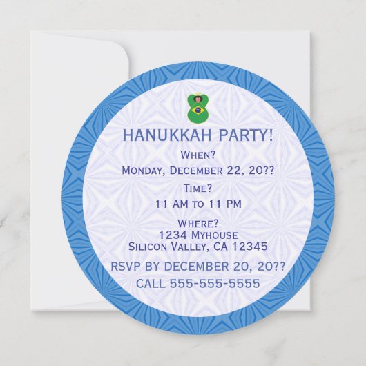 Braziliaanse engel Chanoeka vlag gepersonaliseerd Kaart (Achterkant)